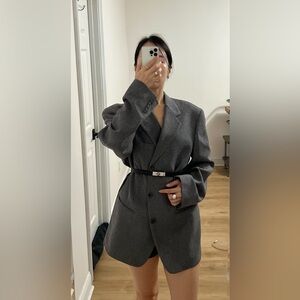 Lanvin Wool Grey Oversized Blazer